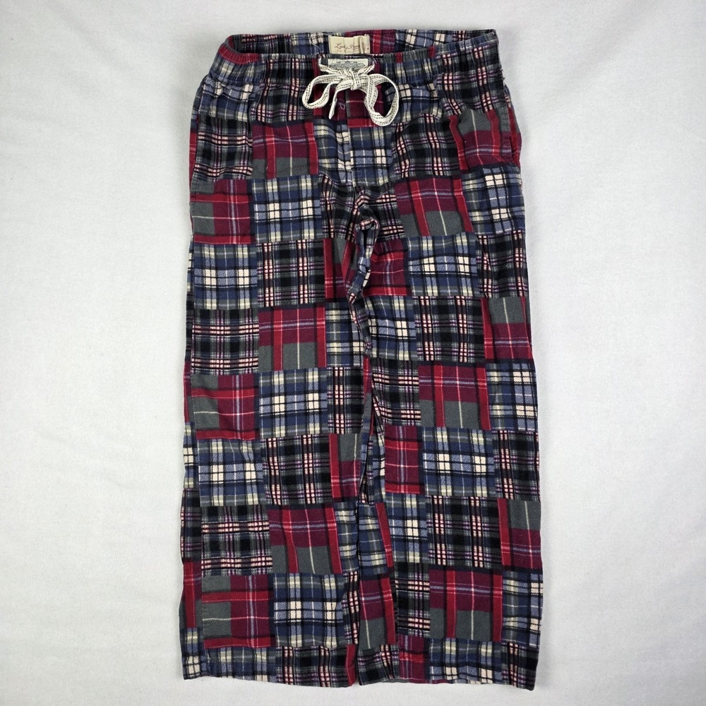 Vintage Y2k Lucky Brand Patchwork Pajama Pants Womens Small Plaid Baggy Wide Leg